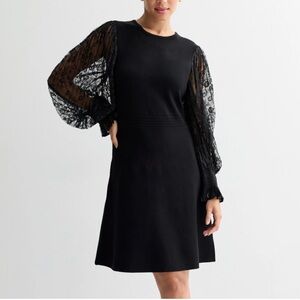 Women's London Times Lace Bishop Sleeve Sweater Dress size small